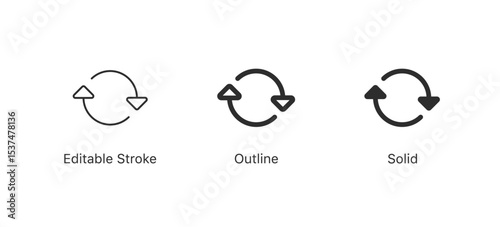 Refresh icon, sync repeat and reload arrow icon symbol convert button sign