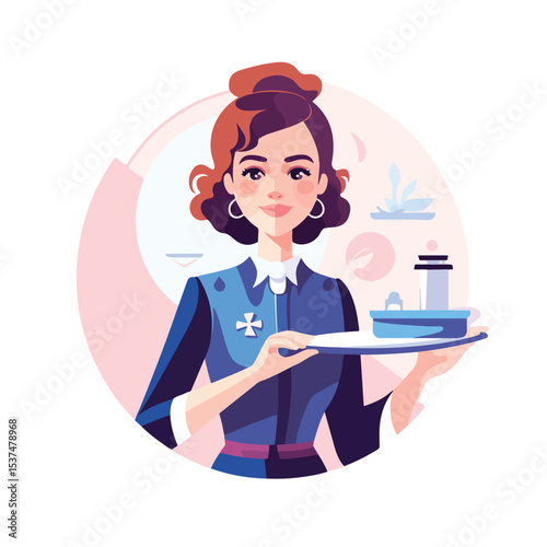 Professional Costumer Services Assistant Vector Illustration for Business Marketing
