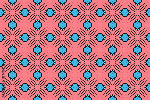 Seamless Fashion Shape Texture Digital Graphic Symmetric Geometric Fabric Wallpaper Visual Template Perspective Endless Interior Background Cloth Decoration Textile Art Tile Design Luxury Pattern.