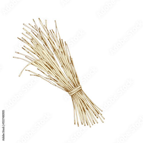 Knitted straw in rustic and vintage style