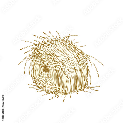 Hand-drawn bales of hay symbolize agriculture