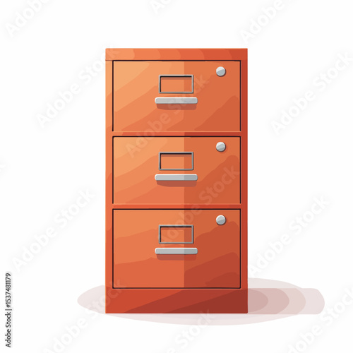 Professional Vector Illustration of a White File Cabinet Icon for Business Use