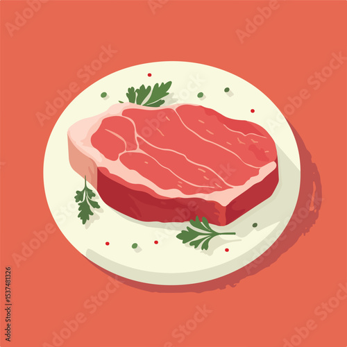 Professional Flat Design Beef Steak Icon Vector Illustration for Food Blogs and Restaurants