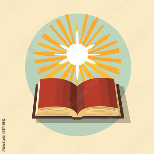 Flat Design Holy Bible Icon Vector Illustration for Religious and Spiritual Concepts