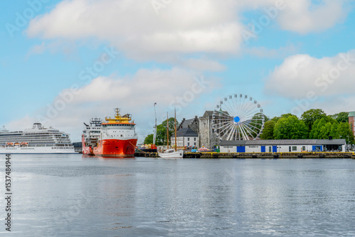 Charming Bergen harbor scene in Norway