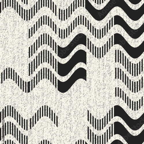 Monochrome Grain Broken Variegated Waves Pattern