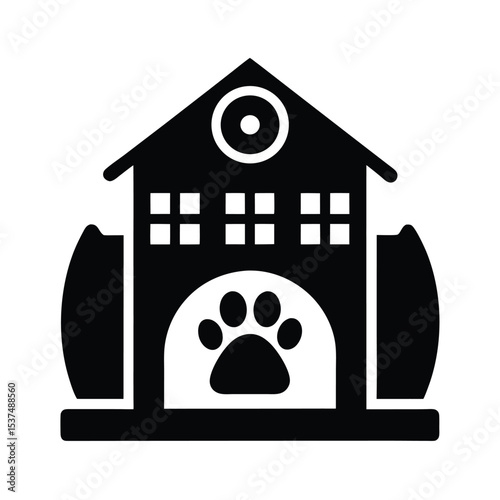 Dog house or kennel icon illustration