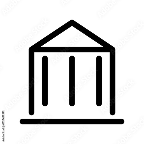 Classical Building Outline Icon for Bank & Government