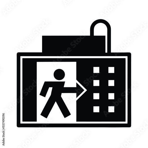 Automated sliding door entrance icon symbol