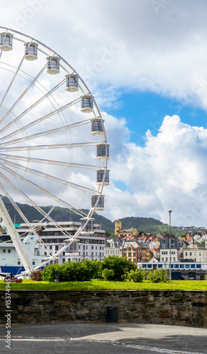 Amusement park ferris wheel in bergen, norway