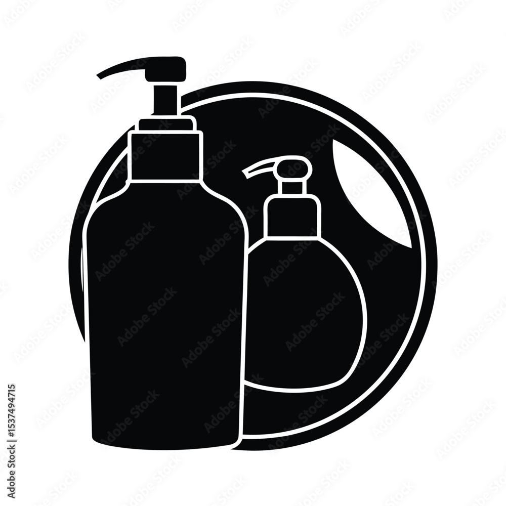 Lotion and Soap Dispensers Black and White Icon Lotion and Soap Dispensers Black and White Icon