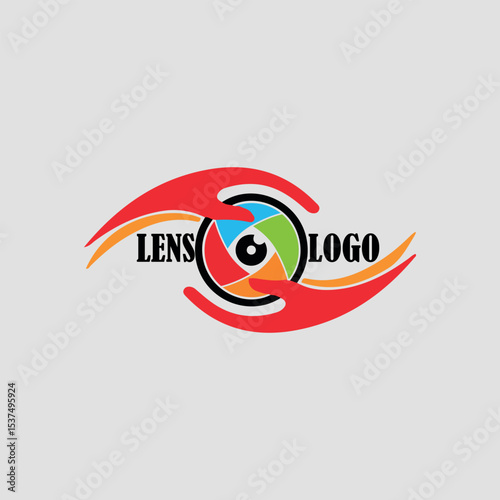 lens studio logo design vector