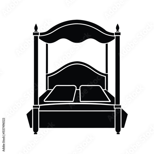 Four poster bed silhouette elegant bedroom furniture