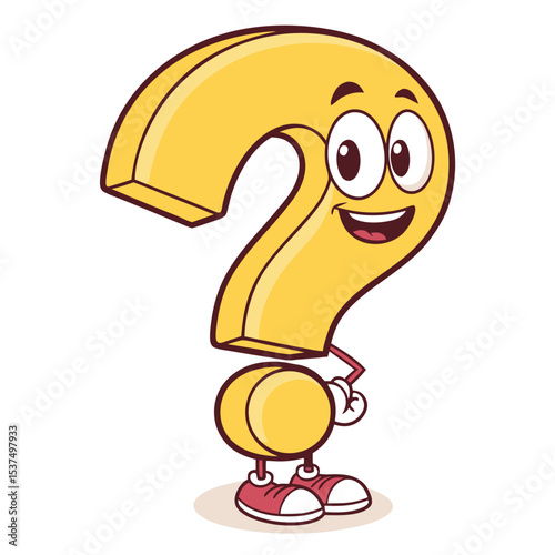 Cartoon Question Mark Character Illustration  A Curious and Playful Design for Your Projects