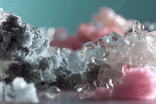 Crystals and stones in shad...