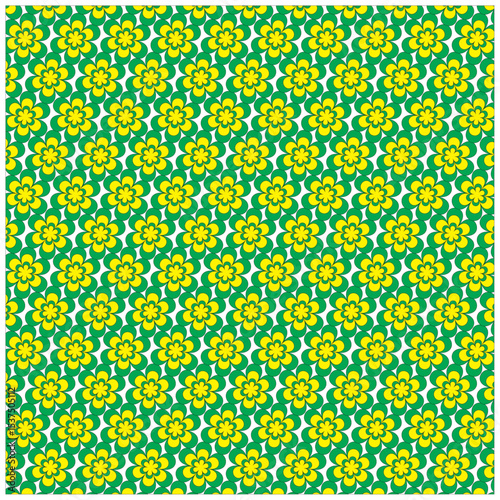 Retro Geometric Seamless Tiled Floral Pattern