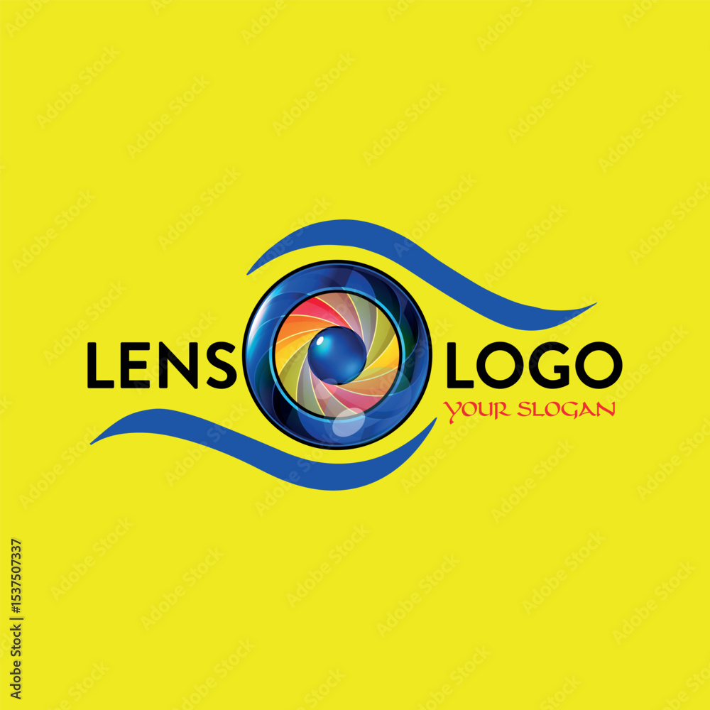 Obraz premium lens studio logo design vector