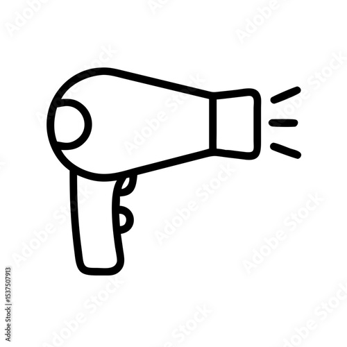 Line art hair dryer with transparent background for styling purposes  