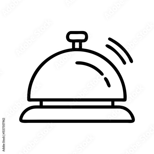 Reception bell ringing on a transparent background concept  