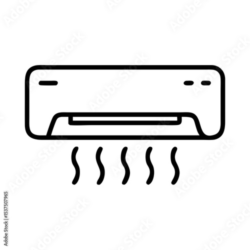 Air conditioner emitting cool air on a transparent background  