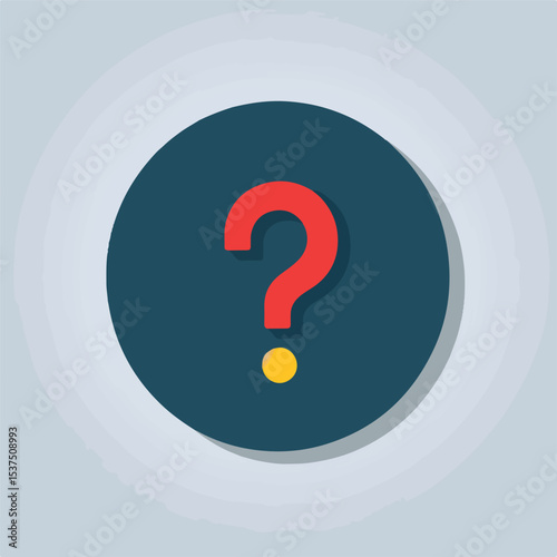 Professional Help Design Question Mark Icon Flat Illustration EPS File