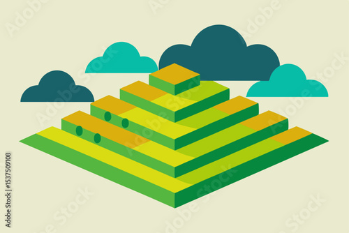 Geometric Rice Terraces A Modern Illustration of Agricultural Landscapes