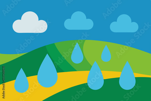 Refreshing Rain A Vibrant Illustration of Nature's Cycle