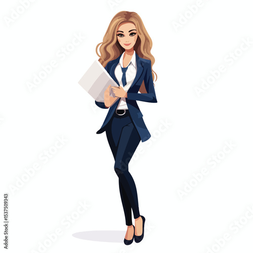 Professional Isolated Businesswoman Design Vector Illustration for Corporate Presentations and Marketing Collaterals