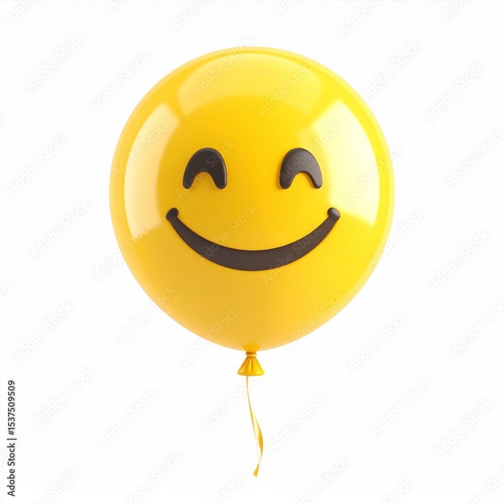Fototapeta premium Yellow Smiley Face Balloon Illustration