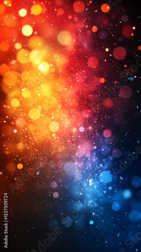 image with big blurry lights, black background