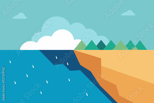 Dramatic Coastal Cliffside Landscape Ocean Meets Land