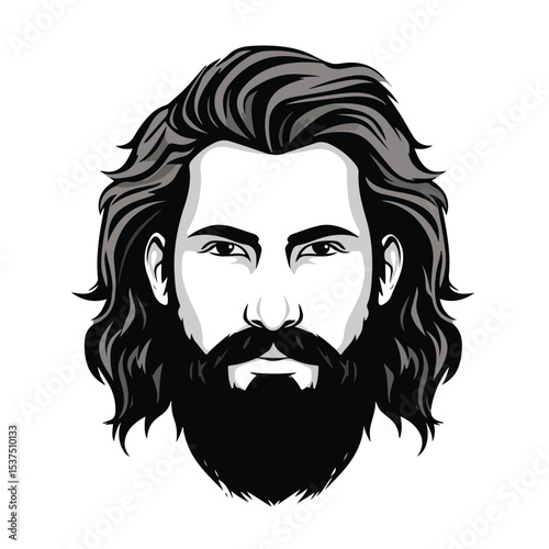 Professional Black and White Cartoon Avatar of a Faceless Man for Various Usage