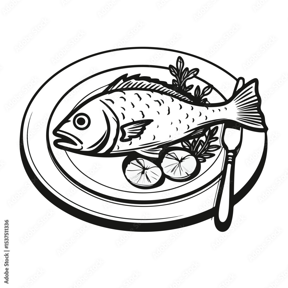 Fototapeta premium Elegant Plate Setting with Cutlery for Fine Dining Restaurants and Culinary Cuisines