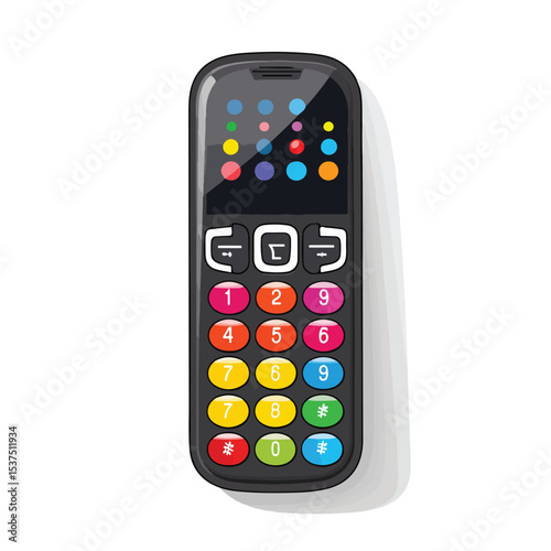 Professional Vector Illustration of Slide Cellphone with Buttons for Multimedia Applications