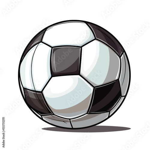 Detailed Soccer Football Ball Equipment Cartoon Isolated Vector Illustration