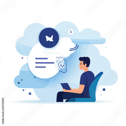 Professional Speech Bubble with Interrogation Sign for Discussion and Communication
