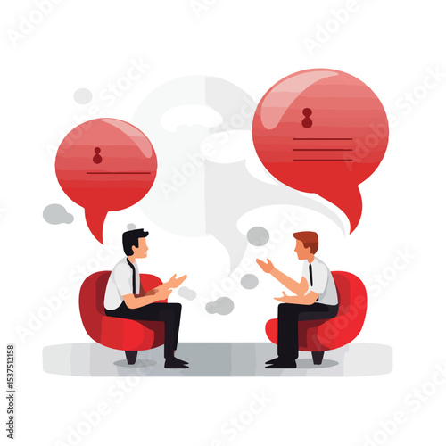 Professional Speech Bubble with Interrogation Sign for Discussion and Inquiry