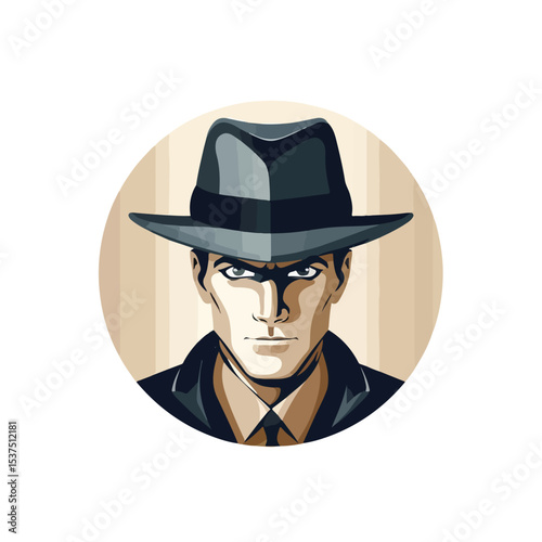 Professional Spy or Investigator Avatar Icon Vector Illustration for Security Concepts