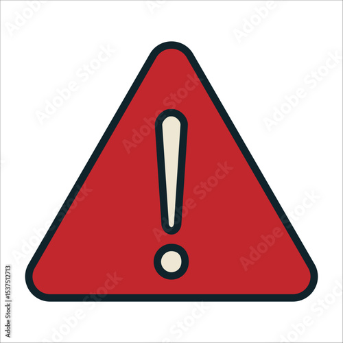 Caution sign with exclamation mark for warning