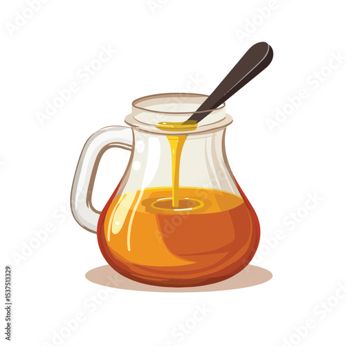 Professional Vinaigrette Utensil Pot Isolated Icon Vector Illustration