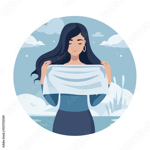 Professional Woman Faceless Avatar Holding Web Browser with Car - Vector Illustration