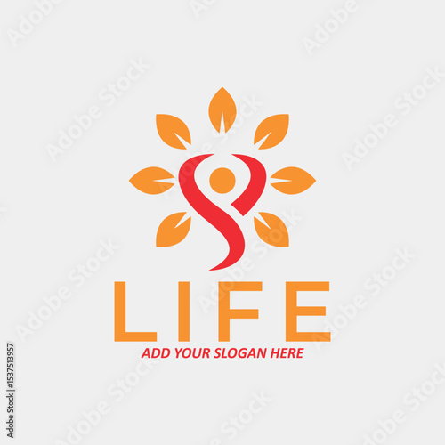 healthy happy life logo design vector	