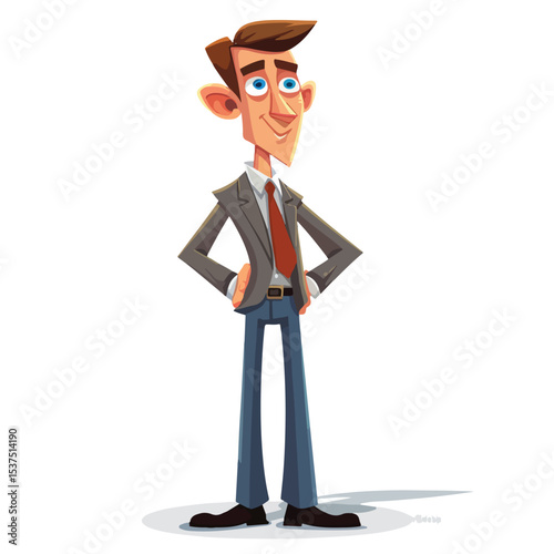 Professional Businessman Executive Cartoon Vector Illustration for Corporate Presentations and Marketing Collateral