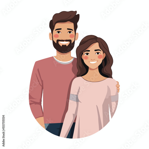 Faceless Cartoon Couple Avatar Characters for Social Media and Online Communication
