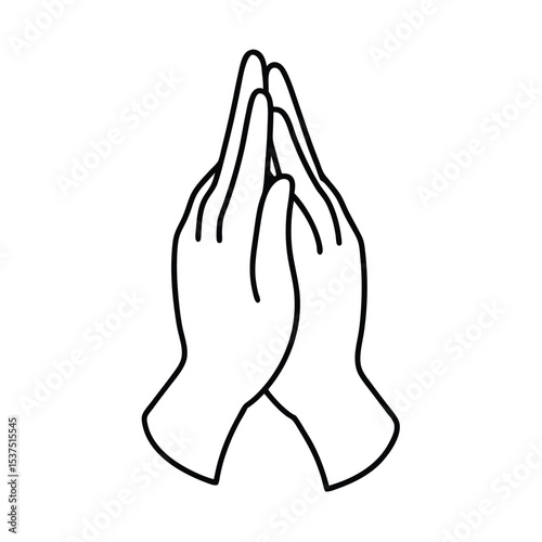 Two hands clasped in prayer a detailed vector illustration of humble devotion