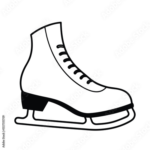 Detailed vector illustration of ice skating boots perfect for winter sports designs and apparel