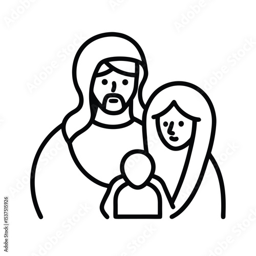 Nativity scene illustration mary joseph and baby jesus in a colorful vector design