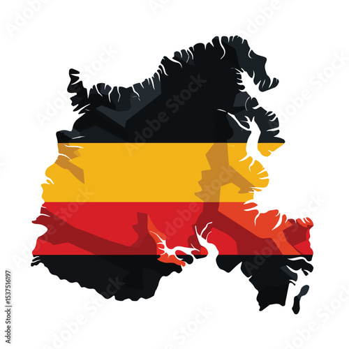 Geometric Germany Map Silhouette Icon Vector Illustration in Flat Design for Graphic Design Projects