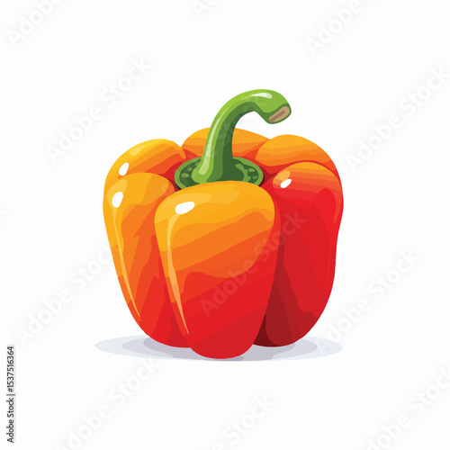 Vibrant Fresh Bell Pepper Ripe and Healthy Icon - Isolated Vector Illustration