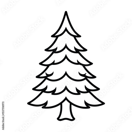 Majestic pine tree covered in sparkling snow a detailed vector illustration